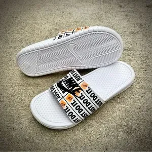 Nike | Shoes | Nike Benassi Slides Just Doit Whites Oranges 